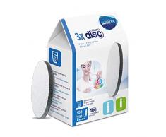 BRITA Wasserfilterkartusche MicroDisc im 3er Pack, Kartuschen für alle BRITA fill&go Trinkflaschen und fill&serve Karaffen zur Reduzierung von geschmacksstörenden Stoffen im Leitungswasser