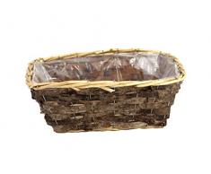 Franz Müller Flechtwaren Pflanzschale rechteckig Birkenrinde Natur, mit Folie Übertöpfe, 40x29x16 cm