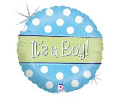 Betallic F86761P - Folienballon 18 Zoll - Its a boy Polka Dots, holografisch