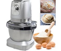 Syntrox Germany KM-600W Küchenmaschine Knetmaschine Mixer, Edelstahl-Behälter, 4 Liter, silber