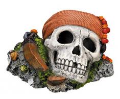 Nobby 28146 Aquarium Dekoration Aqua Ornaments, Piraten Totenkopf