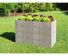 JUWEL Hochbeet Timber Ergoline 4er-Set (Variable Aufbauweise, 100% recyclebar, Gartenbeet aus Kunststoff) 20821, grau