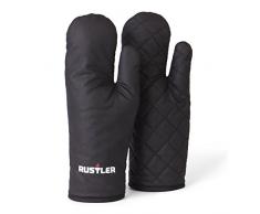 Rustler RS-0913 BBQ Grillhandschuhe, hitzebeständig und griffig, Backofen und Kamin, schwarz