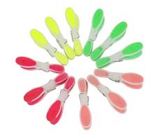 Xiaoyu Mehrzweckklemmen für Wäscheleinen, 3 leuchtende Farben, für den Hausgebrauch oder Poolbereich, zum Aufbewahren von Handtüchern, Kleidung, Steppdecke, Bettdecke oder Decke vor dem Wegblasen oder Herunterrutschen, Packung mit 24 Stück, Fl1003