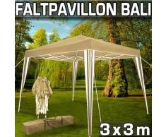 Lifetime Pavillon Partyzelt für Garten Terrasse Camping Festival 3 x 3 x 2,45 m - Faltbar - Taupe/Weiß