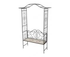 Siena Garden Rosenbogen Finca mit Bank, Metall/Mosaik, 115 x 43 x 230 cm, silber