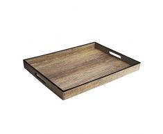 American Atelier Tablett mit Rand, Pappeloptik, Schwarz