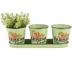 Fallen Fruits Landwirte Pride Blumentöpfe auf Untertasse - Grün (3 Stück)