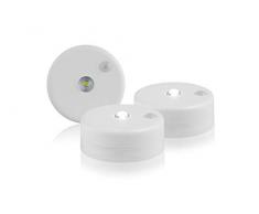LED-Leuchten für Schrank, 3 Stück, 30 Lumen, LED-Lichter, Bewegungsmelder, kabellose Strahler für Küche, Regal, Zähler, batteriebetrieben, Weiß
