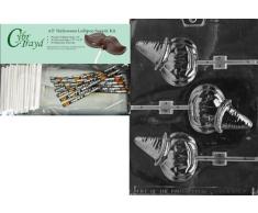 Cybrtrayd 45StK50H-H019 Jack O Laterne mit Hut, für Halloween, Schokoladenform mit Lollipop-Vorrat