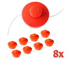 Nemaxx 8X FS1 Fadenspule mit Tippautomatik Doppelfadenkopf Fadenkopf Mähkopf Mähfaden Nylonschnurrolle Grasschneider Zubehör Ersatz Spule für Benzin Motorsense - Orange