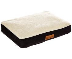 Ellie-Bo Hundebett mit Kunstwildleder und Schaffell für Hundekäfig / Kiste, Schwarz XL: 117x75x10cm