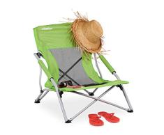 Relaxdays Strandstuhl, faltbarer Anglerstuhl, mit Tragetasche, für Camping, Garten & Strand, HBT: 70 x 62 x 63 cm, grün