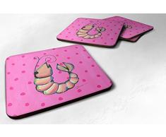 Caroline s Treasures ld6122fc Garnelen Schaumstoff Untersetzer (4 Stück), 8,9 cm H x 8,9 cm W, multicolor