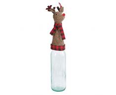 Mud Pie Check Reindeer Wine Bottle Topper