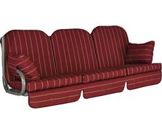 Angerer 1018/024 Deluxe Schaukelauflage Faro, Rot, 3-Sitzer