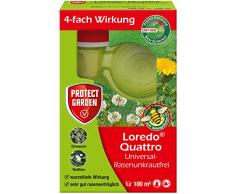 PROTECT GARDEN Universal-Rasenunkrautfrei Loredo Quattro Rasen-Unkrautvernichter (ehem. Bayer Garten), gegen Ehrenpreis, Gundermann, Hornkraut und Gemeine Braunelle, 100 ml