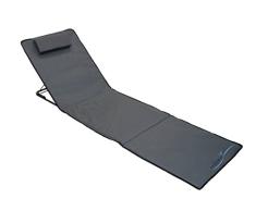 Meerweh Strandmatte XXL mit Lehne Strandliege Isomatte Picknickdecke ca. 200x60cm Sonnenliege, Anthrazit, 200 x 60 x 68 cm