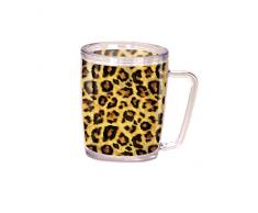 Spoontiques Kaffeebecher, Leopardenmuster, Acryl, Gelb