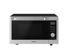 Panasonic NN-C69KSMEPG Mikrowellen-Ofen mit Belüftung, 1000 W auf 5 Ebenen, 30 l, Grill 1000 W Quartz auf 2 Ebenen, 30 Automatikprogramme, spezielles Programm Junior Menü, Design Edelstahl und Schwarz
