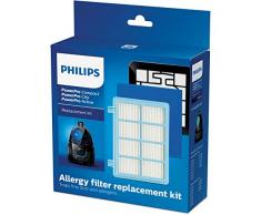 Philips FC8010/02 Original Ersatzfilterset (für PowerPro Compact und Active Bodenstaubsauger) blau/weiß