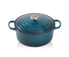 Le Creuset 21177286422430 Bräter Signature rund 28 cm Deep Teal, Gusseisen