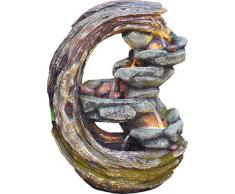 Granimex Luna Brunnen, Stein und Holzoptik