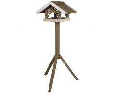 Trixie 55802 natura Futterhaus mit Ständer, 45 × 28 × 44 cm/1,25 m, grau/weiß