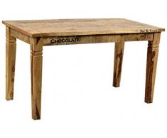 SIT-Möbel Rustic 1914-04 Tisch, ca. 4 Sitzplätze, aus Mangoholz, Antik, braun, Wortprints, 140 x 76 x 70 cm