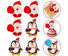 Whaline 100 Stück Weihnachtskarten Weihnachtsmann Pinguin Zuckerbrot Süßigkeitenhalter Schokoladenpapier Karte Weihnachtspaket Party Geburtstag Hochzeit Dekoration (nicht im Lieferumfang enthalten).