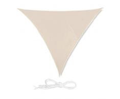 Relaxdays Sonnensegel Dreieck, wasserabweisend, UV-beständig, mit Spannseilen, Terrasse, Balkon, Garten, 4x4x4m, beige, 4 x 4 x 4 m