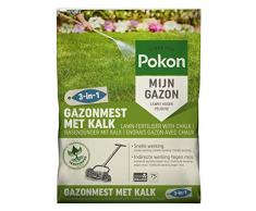 Pokon Rasendünger mit Kalk 3-in-1, organischer Komplettdünger, Sofort und Langzeitwirkung zur ganzjährigen Rasenpflege, 5 kg, 75 m²