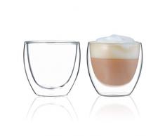 Blue Brew Doppelwandiger Thermobecher aus Glas 2.5 oz farblos