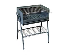 Imex El Zorro Grill mit verzinktem Grillrost und unterer Tablett, Schwarz, 59 x 40 x 85 cm, 71761