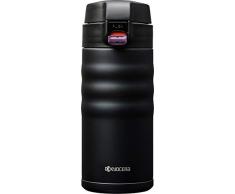 Kyocera FLIP TOP - isolierte Trinkflasche mit keramischer Innenbeschichtung | schadstoff-frei | auslaufsicher | leicht | stylisch | schwarz, 350 ml