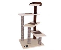 dibea KB00803, Kratzbaum (Höhe 100 cm), Kletterbaum für Katzen, beige / braun