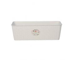 HERSTERA 10007040 Blumenkasten Balconnetta, Weiß, 16 x 40 x 13 cm