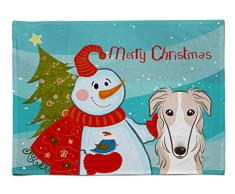 Caroline s Treasures bb1848plmt Schneemann mit Barsoi Stoff Tisch-Sets, multicolor