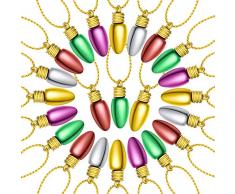 Christbaumkugeln aus Kunststoff, Weihnachts-Perlen, verschiedene Farben, Mini-Birnen mit Seilen für Weihnachten, Bastelprojekte, ohne Strom (100 Stück)