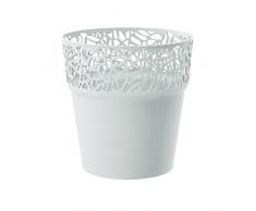 zanvic Blumentopf splofy 2, Effekt Gestrick, 26 cm, weiß, 26 x 26 x 22 cm, za547