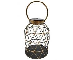 Dehner Solarlaterne Mesa, Ø 15 cm, Höhe 21.5 cm, Metall, kupferfarben