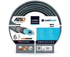Cellfast Gartenschlauch Hobby, Formstabiler, Flexibel 6-lagiger Schlauch aus hochwertigem Doppelgeflecht mit Kreuz- und Trikotgewebe, 30 bar Berstdruck, 50m ,1 zoll