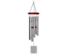 Chimesofyourlife rb-dog-27 Windspiel für Hunde, Regenbogenbrücke, Gedicht für Haustiere, 68,6 cm, silberfarben
