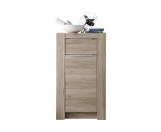 Trendteam Wohnzimmer Kommode Schrank Cougar, 58 x 104 x 40 cm in Eiche San Remo Hell Dekor mit viel Stauraum
