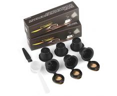 BRBHOM Nachfüllbare Kapseln Kapseln Kapseln Kapseln Kapselfilter Set von 6 Stück kompatibel mit Nespresso-Maschinen mit Kaffeelöffel, Bürste