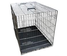 Nemaxx Transportbox Transportkäfig Drahtkäfig Klappbar Hundebox Hundekäfig Käfig Größe XXL in Silber