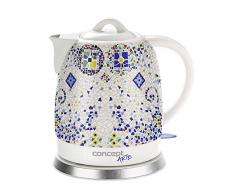 CONCEPT Hausgeräte RK0020 Keramik Wasserkocher, Einzigartiges Design, Hauch von Orient, 1,5 L, Weiß, 1350 W