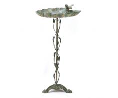 sallyashop Gifts & Decor Verdigris Leaf Antique Style Outdoor Garden Vogeltränke