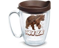 Tervis 1317337 Papa Bear Isolierbecher mit Umschlag und Deckel, 450 ml, transparent