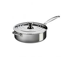 Le Creuset 96600126000000 Schmorpfanne, gerade, mit Deckel, Edelstahl